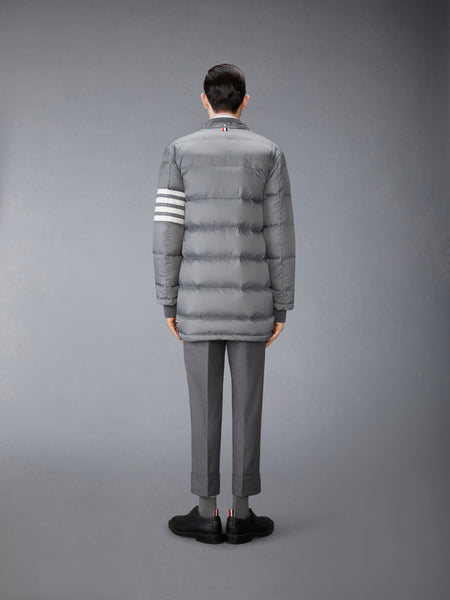MATTE NYLON 4-BAR DOWN FILLED COAT MED GREY