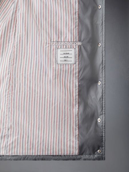 MATTE NYLON 4-BAR DOWN FILLED COAT MED GREY