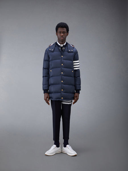 MATTE NYLON 4-BAR DOWN FILLED COAT NAVY