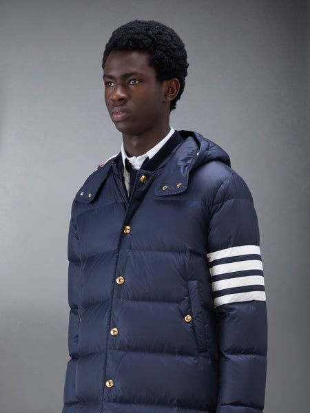 MATTE NYLON 4-BAR DOWN FILLED COAT NAVY