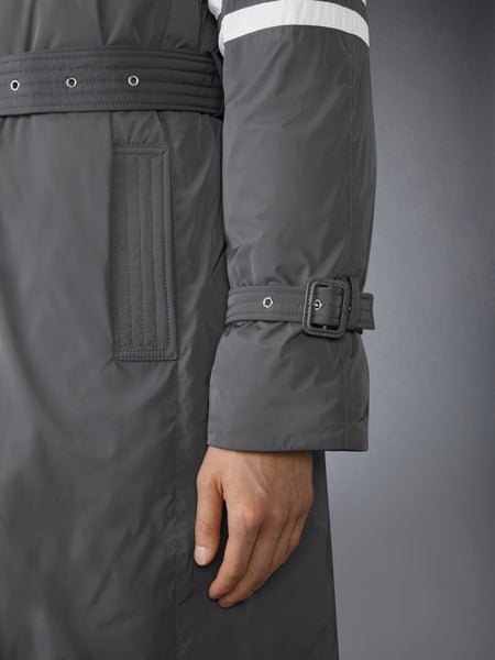 POLY TWILL 4-BAR DOWN FILLED PARKA MED GREY