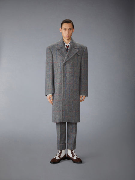 HUNTING TWEED OVERSIZED PEACOAT DARK GREY