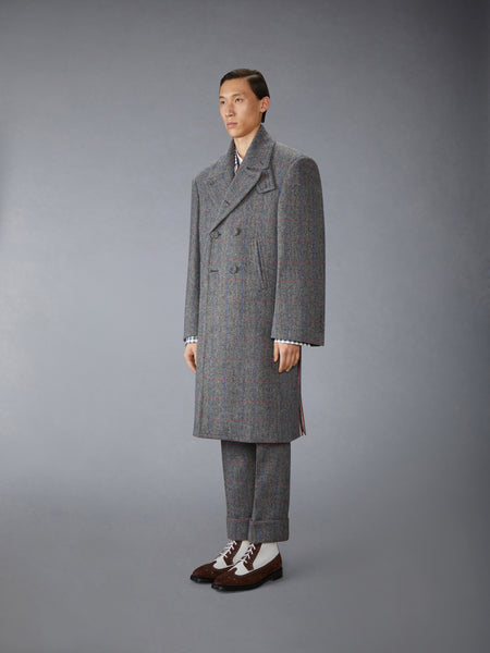 HUNTING TWEED OVERSIZED PEACOAT DARK GREY