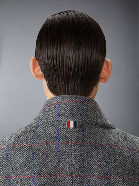HUNTING TWEED OVERSIZED PEACOAT DARK GREY