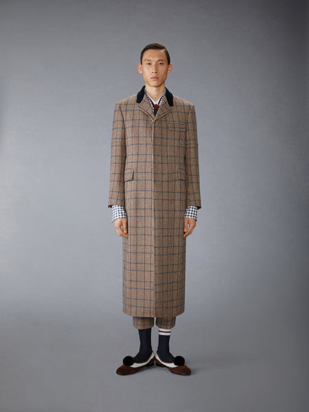 HUNTING TWEED CHESTERFIELD COAT DARK BROWN