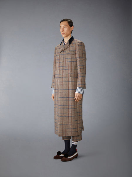 HUNTING TWEED CHESTERFIELD COAT DARK BROWN