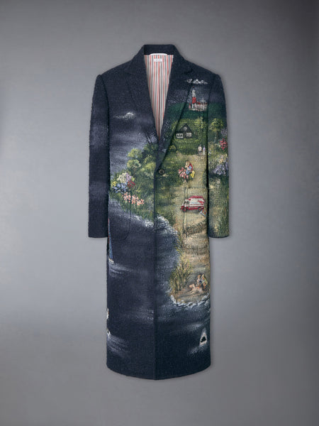 BOUCLE NANTUCKET SCENIC RELAXED COAT NAVY