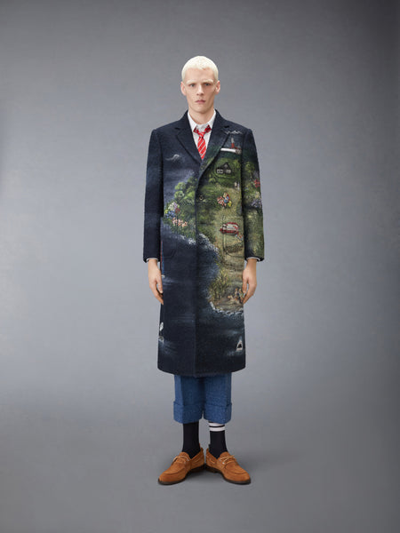 BOUCLE NANTUCKET SCENIC RELAXED COAT NAVY