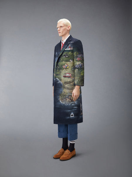 BOUCLE NANTUCKET SCENIC RELAXED COAT NAVY