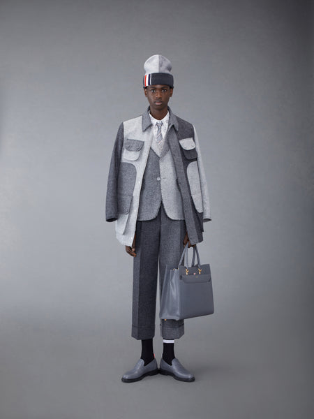 Fun-Mix Shetland Frayed Field Jacket MED GREY