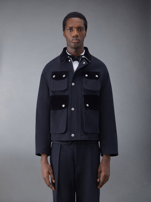 SELVEDGE DENIM CROPPED RELAXED FIELD JACKET - featured image