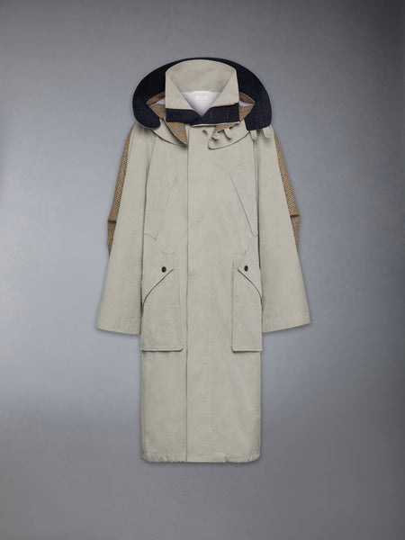WAXED TECH HOODED PARKA KHAKI