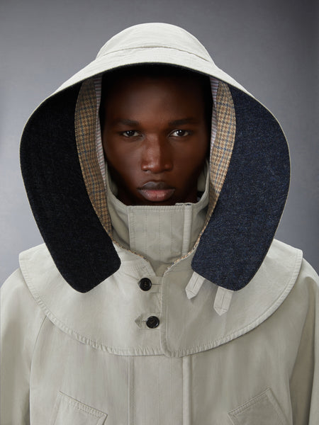 WAXED TECH HOODED PARKA KHAKI