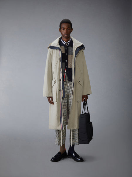 WAXED TECH HOODED PARKA KHAKI