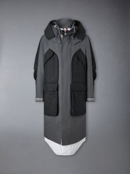 OILED CLOTH TAILORED PARKA DARK GREY