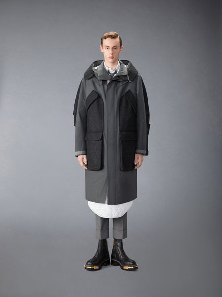 OILED CLOTH TAILORED PARKA DARK GREY