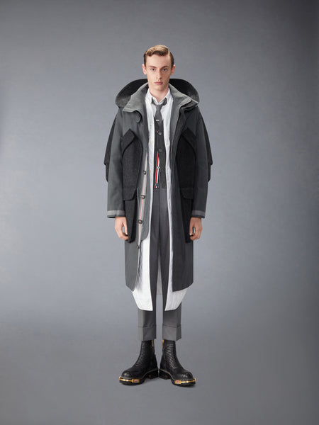 OILED CLOTH TAILORED PARKA DARK GREY