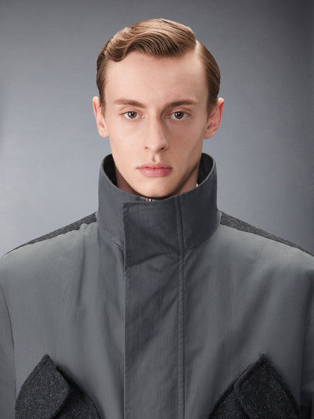 OILED CLOTH TAILORED PARKA DARK GREY
