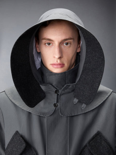 OILED CLOTH TAILORED PARKA DARK GREY