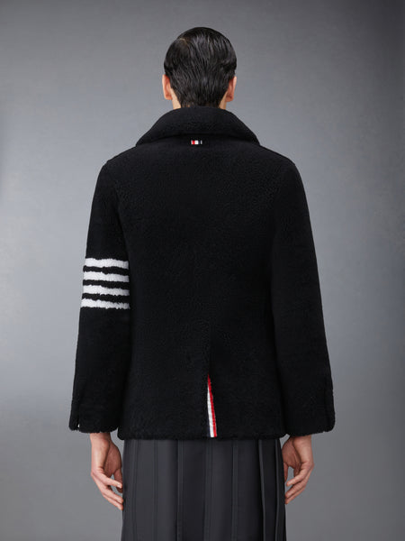 SHEARLING 4-BAR UNCONSTRUCTED PEACOAT BLACK