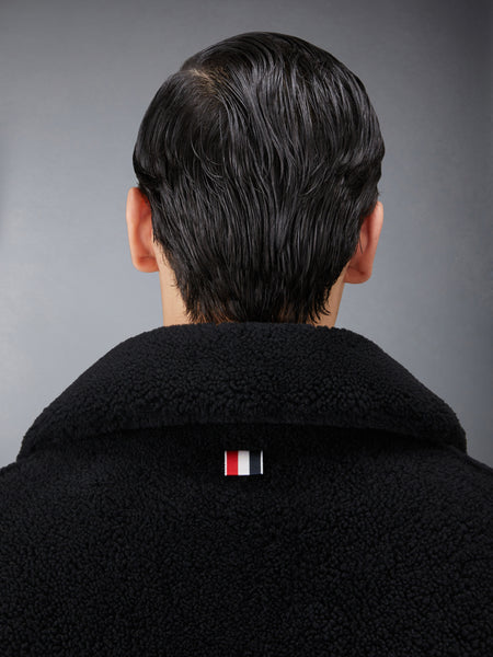 SHEARLING 4-BAR UNCONSTRUCTED PEACOAT BLACK