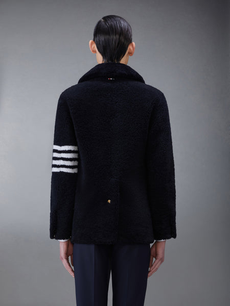 SHEARLING 4-BAR UNCONSTRUCTED PEACOAT NAVY