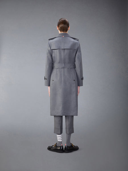 WOOL TWILL UNCONSTRUCTED TRENCH COAT MED GREY