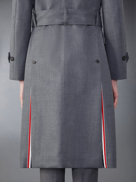 WOOL TWILL UNCONSTRUCTED TRENCH COAT MED GREY