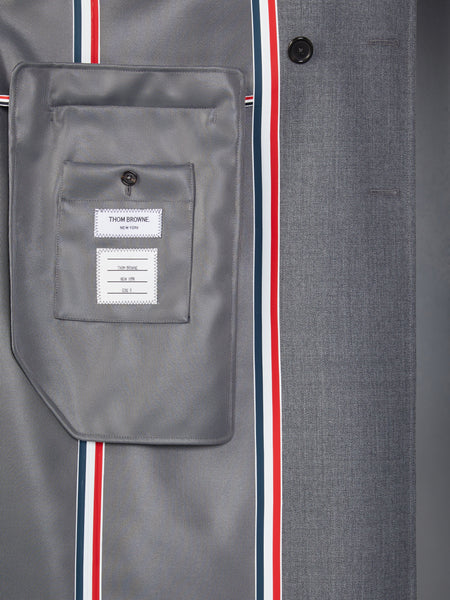 WOOL TWILL UNCONSTRUCTED TRENCH COAT MED GREY