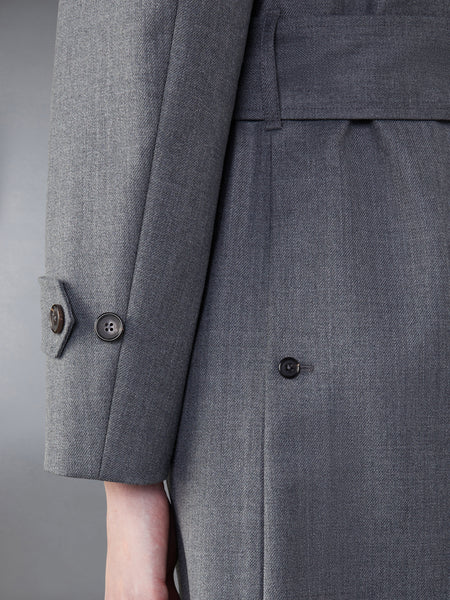 WOOL TWILL UNCONSTRUCTED TRENCH COAT MED GREY