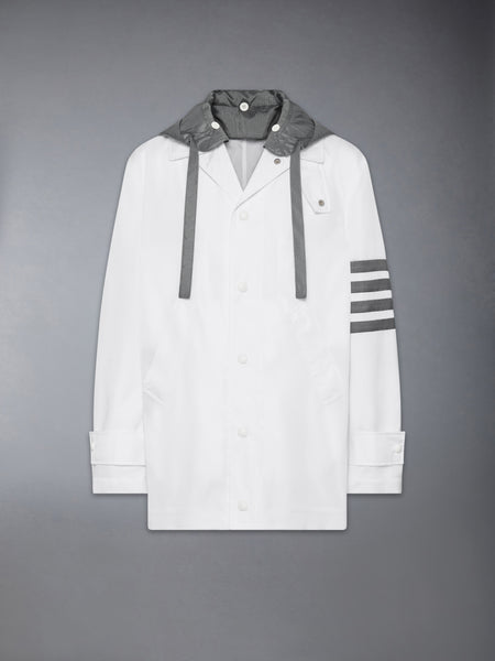 RIPSTOP 4-BAR UNCONSTRUCTED RELAXED OVERCOAT WHITE