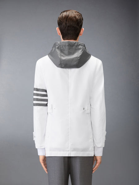 RIPSTOP 4-BAR UNCONSTRUCTED RELAXED OVERCOAT WHITE