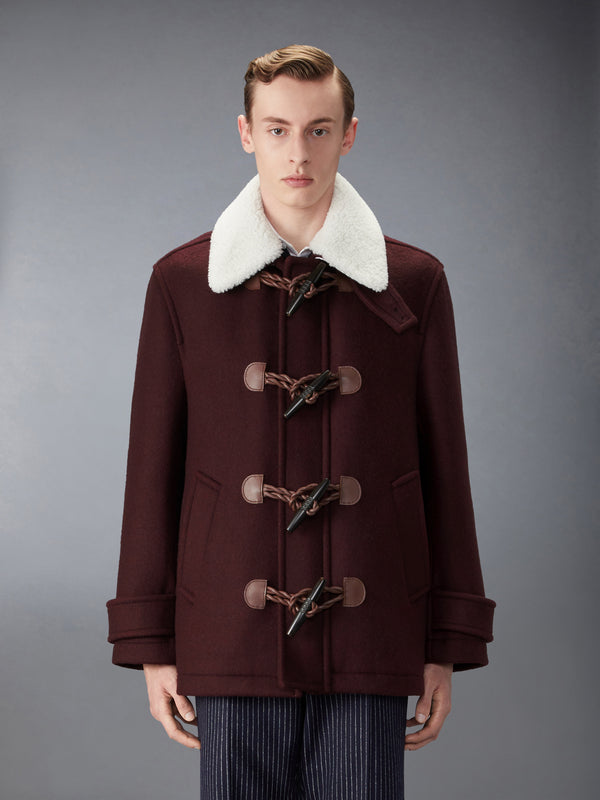 DOUBLE FACE MELTON WIDE SHOULDER SHELL COAT - image 1