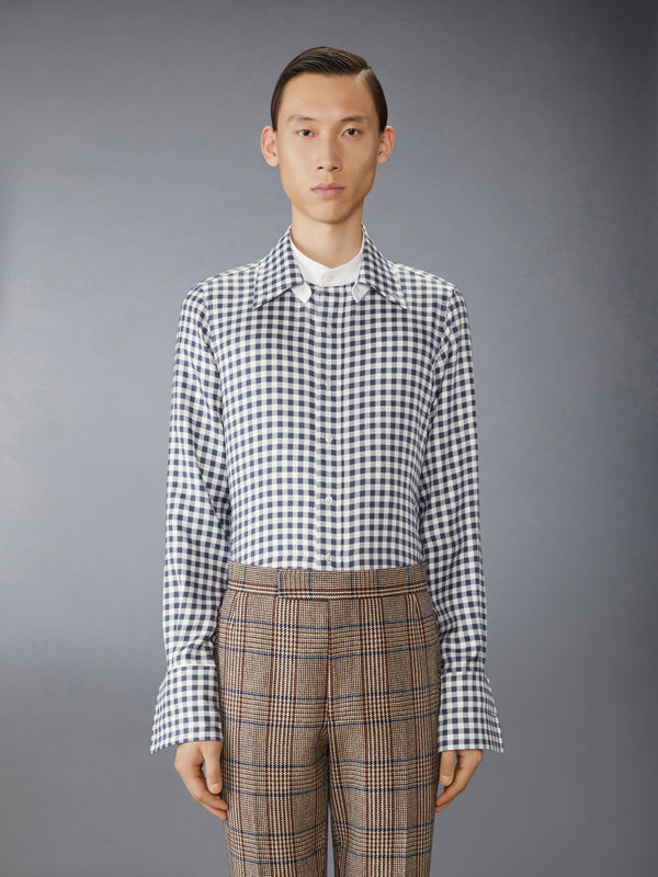 SILK TWILL GINGHAM SHIRT - image 1