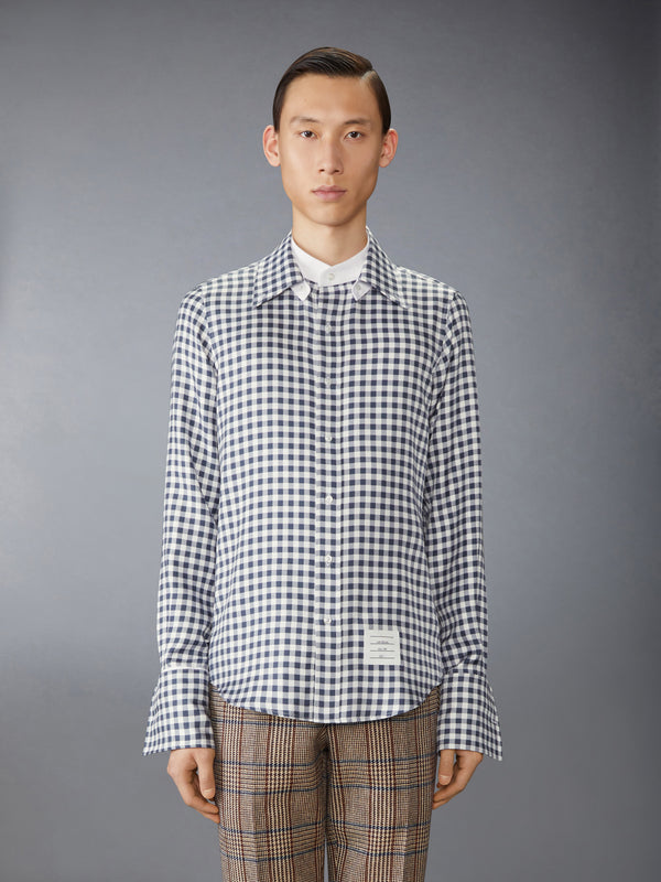 SILK TWILL GINGHAM SHIRT - image 3