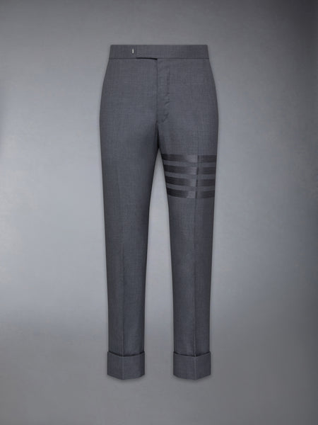 PLAIN WEAVE  4-BAR BACKSTRAP TROUSER DARK GREY