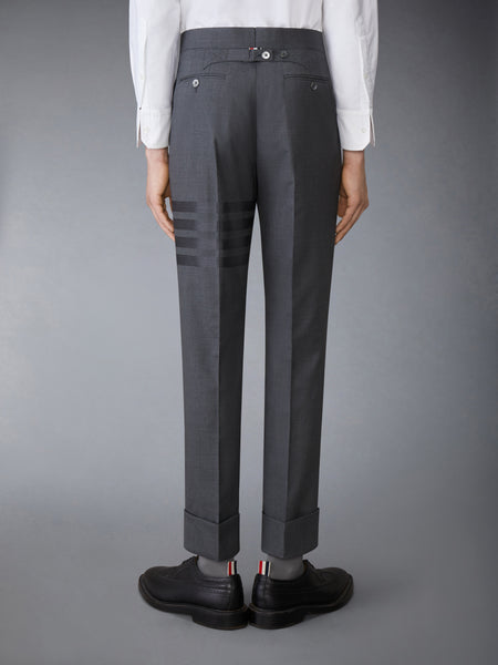 PLAIN WEAVE  4-BAR BACKSTRAP TROUSER DARK GREY