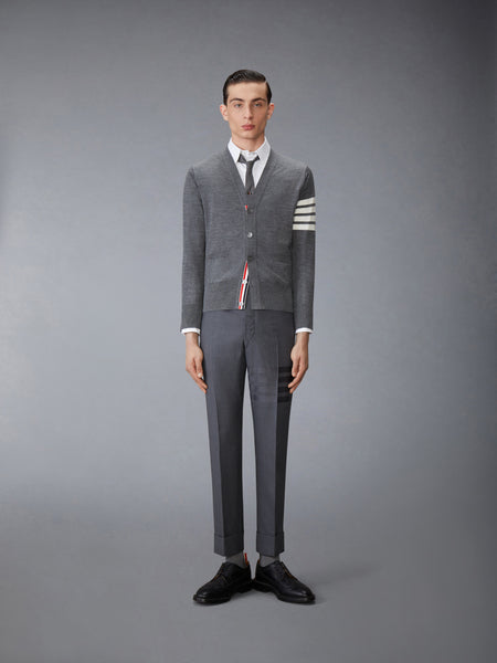 PLAIN WEAVE  4-BAR BACKSTRAP TROUSER DARK GREY