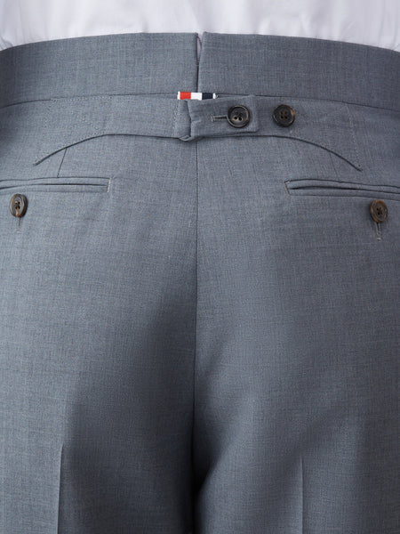 PLAIN WEAVE  4-BAR BACKSTRAP TROUSER MED GREY