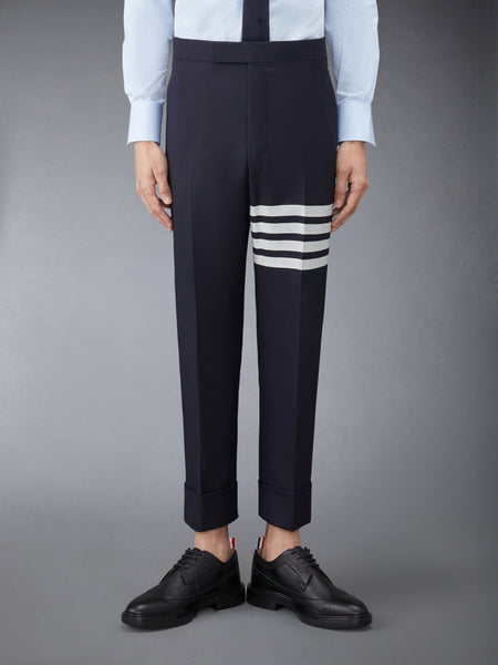 PLAIN WEAVE  4-BAR BACKSTRAP TROUSER NAVY