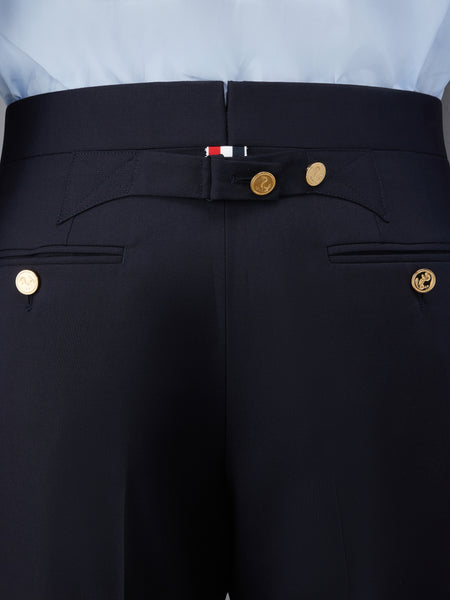 PLAIN WEAVE  4-BAR BACKSTRAP TROUSER NAVY
