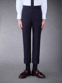PLAIN WEAVE  4-BAR BACKSTRAP TROUSER