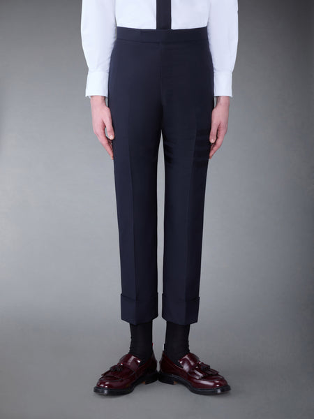 PLAIN WEAVE  4-BAR BACKSTRAP TROUSER DARK BLUE