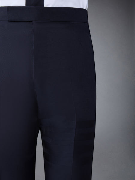 PLAIN WEAVE  4-BAR BACKSTRAP TROUSER DARK BLUE