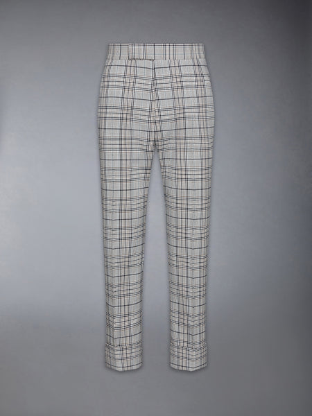 PLAID CHECK COOL WOOL BACKSTRAP TROUSER SEASONAL MULTI