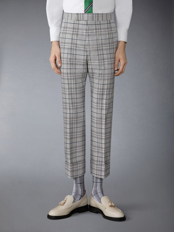 PLAID CHECK COOL WOOL BACKSTRAP TROUSER - image 1