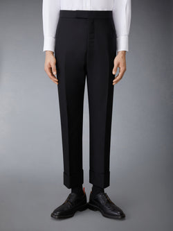 WOOL MOHAIR BACKSTRAP TROUSER