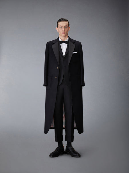 WOOL MOHAIR BACKSTRAP TROUSER BLACK