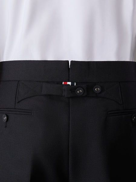 WOOL MOHAIR BACKSTRAP TROUSER BLACK