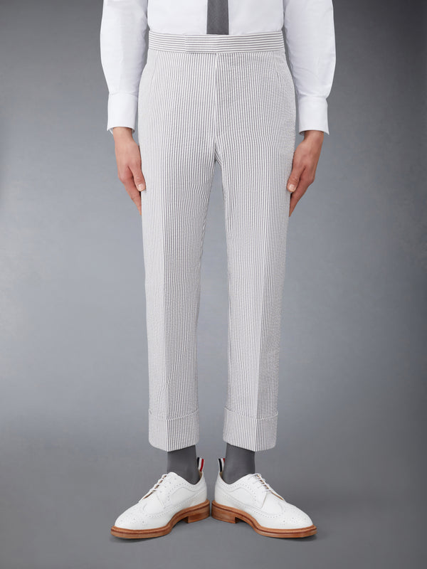 CLASSIC SEERSUCKER BACKSTRAP TROUSERS - featured image